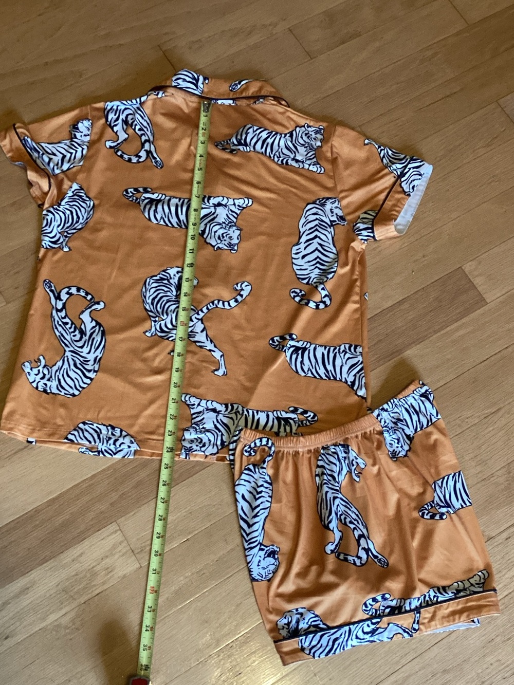 Source Unknown Orange Tiger Print Pajama Two-Piece Set